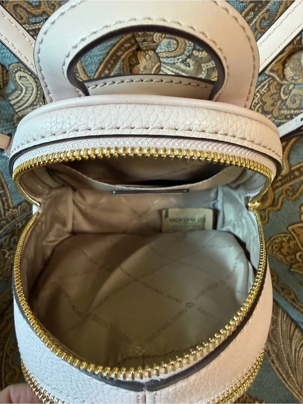 MICHAEL KORS Pale Pink Powdered Blush Pebbled Leather Mini Backpack New